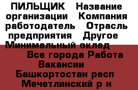 ПИЛЬЩИК › Название организации ­ Компания-работодатель › Отрасль предприятия ­ Другое › Минимальный оклад ­ 35 000 - Все города Работа » Вакансии   . Башкортостан респ.,Мечетлинский р-н